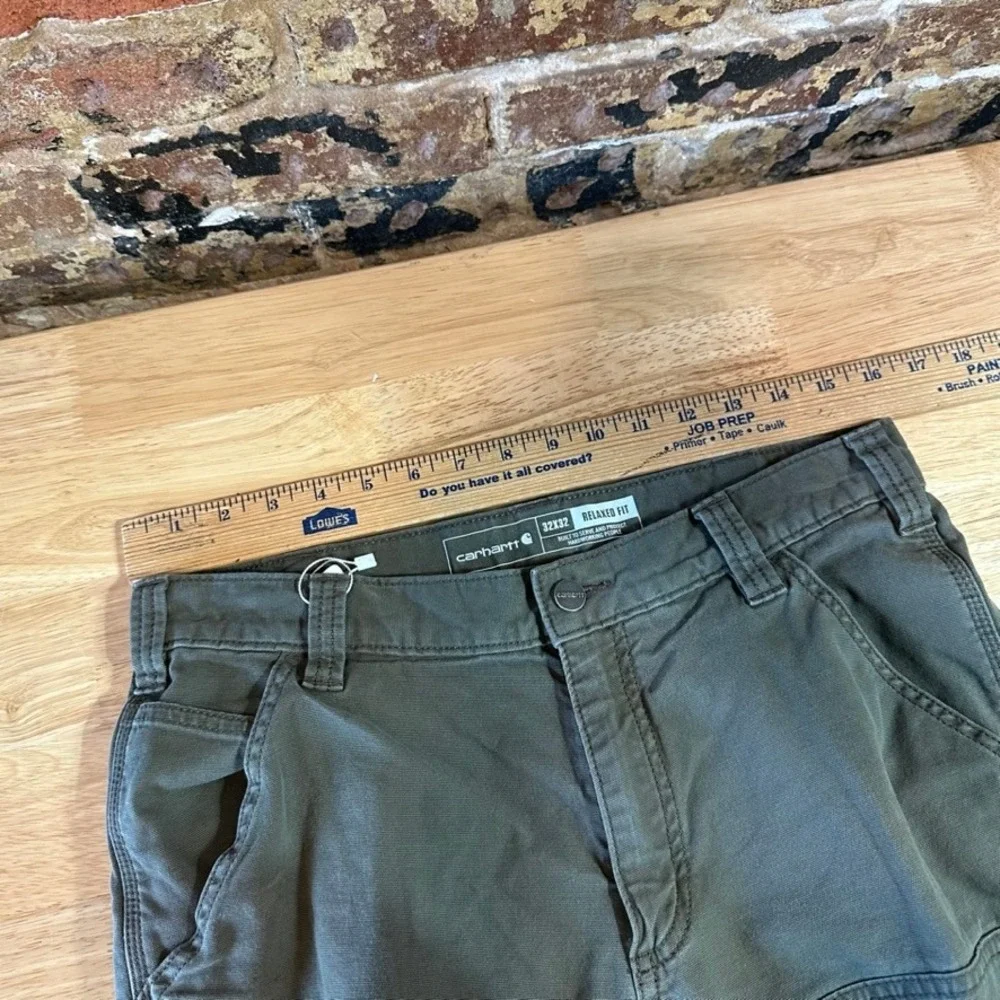 Carhartt Double Front Knee Pants Men's 32 X 32 Green Rugged Flex Workwear BN2802